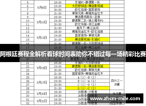 阿根廷赛程全解析看球时间表助你不错过每一场精彩比赛